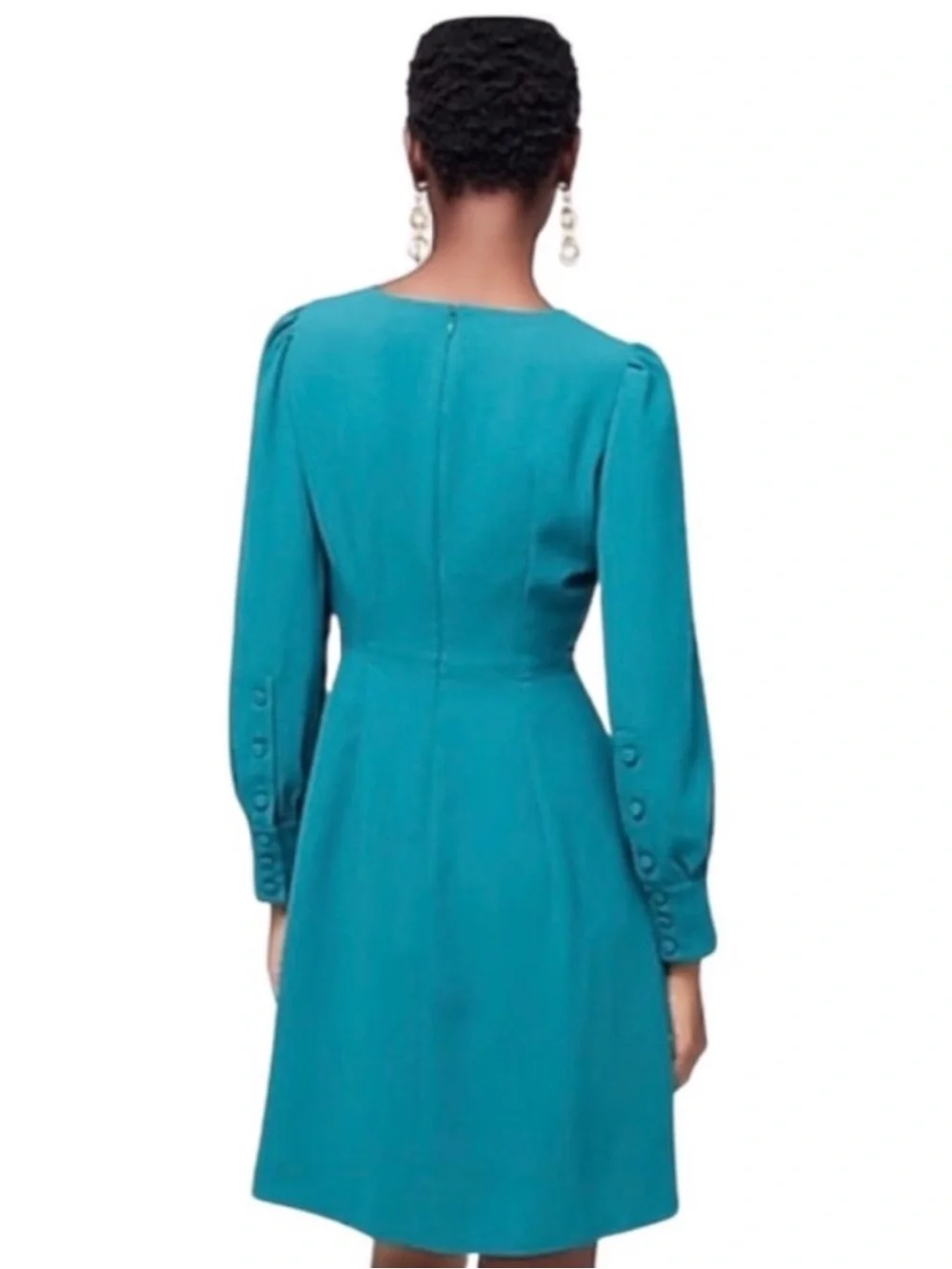 J. Crew NWT spicy jade long sleeve sheath crepe mini dress